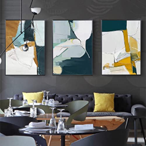 Toile peinture aquarelle abstraite moderne nordique 60x80cmx3 lot de tableaux muraux sans cadre