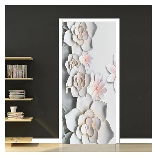 Sticker de porte fleurs 3D pour masquer les défauts et décorer le salon