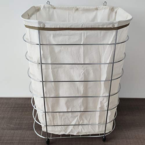 Utimil, CR483, Cesto de Roupa Suja Para Parede Chão Cesto Lavanderia Tecido Aramado, cor Cromado, Aç