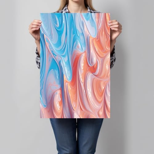 Color-Blocked Oil Painting Texture Wall Art Abstract Waves Canvas Print