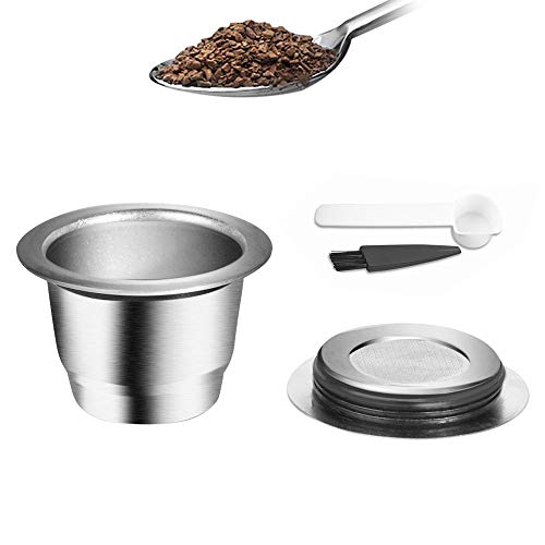 Capsule di caffè,Capsule di caffè Caffettiera in Acciaio Inox Filtri a Capsule capacità 0,13 Once per Nespresso U CitiZ Pixie Le Cube Maestria Lattissima Inissia Concept Macchina da caffè Essenza