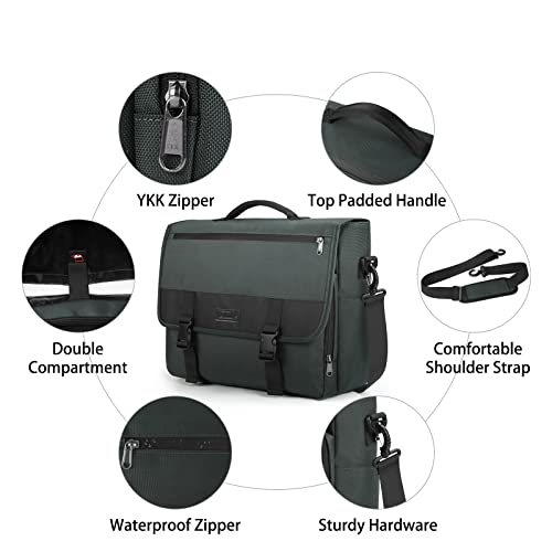 Messenger Bag for Men 15.6 Inch Water resistant Laptop Briefcase with Cable Organize Bag Large Satchel Shoulder Bag Lightweight Office College Computer Laptop Bag, Dark Grey4