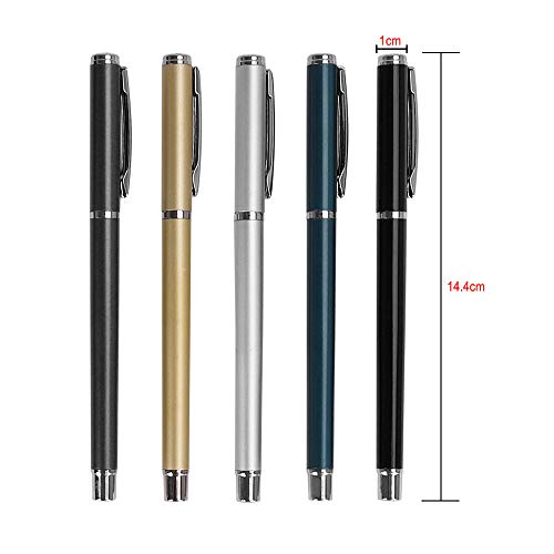 Bolígrafos metálicos de gel, punta fina 0.5mm, tinta negra, set de 5 miniatura 7