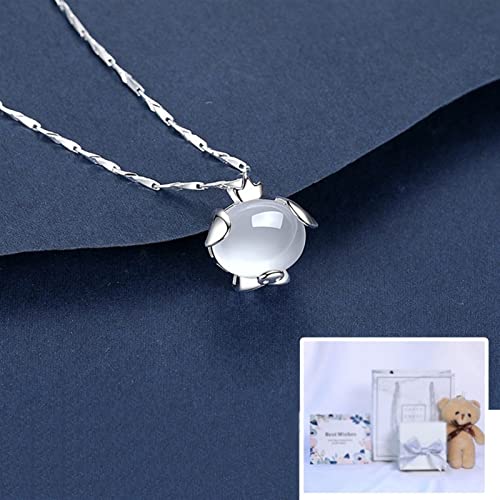 Chaîne de clavicule cochon anti-allergie argent 999 pur - 2