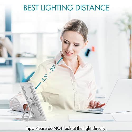 Fitfirst Light Therapy Lamp, 15000 Lux Simulated Sunlight, Uv-Free Led Lamp With 3 Color Temperature & 4 Brightness Settings, Adjustable Timer, Foldable Stand For Home Office Travel #TOP2