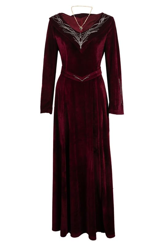 Feeriay Rhaenyra Costume Princess Rhaenyra Cosplay Velvet Tunic Dress Belt Necklace Outfits for Adults Men Halloween Party