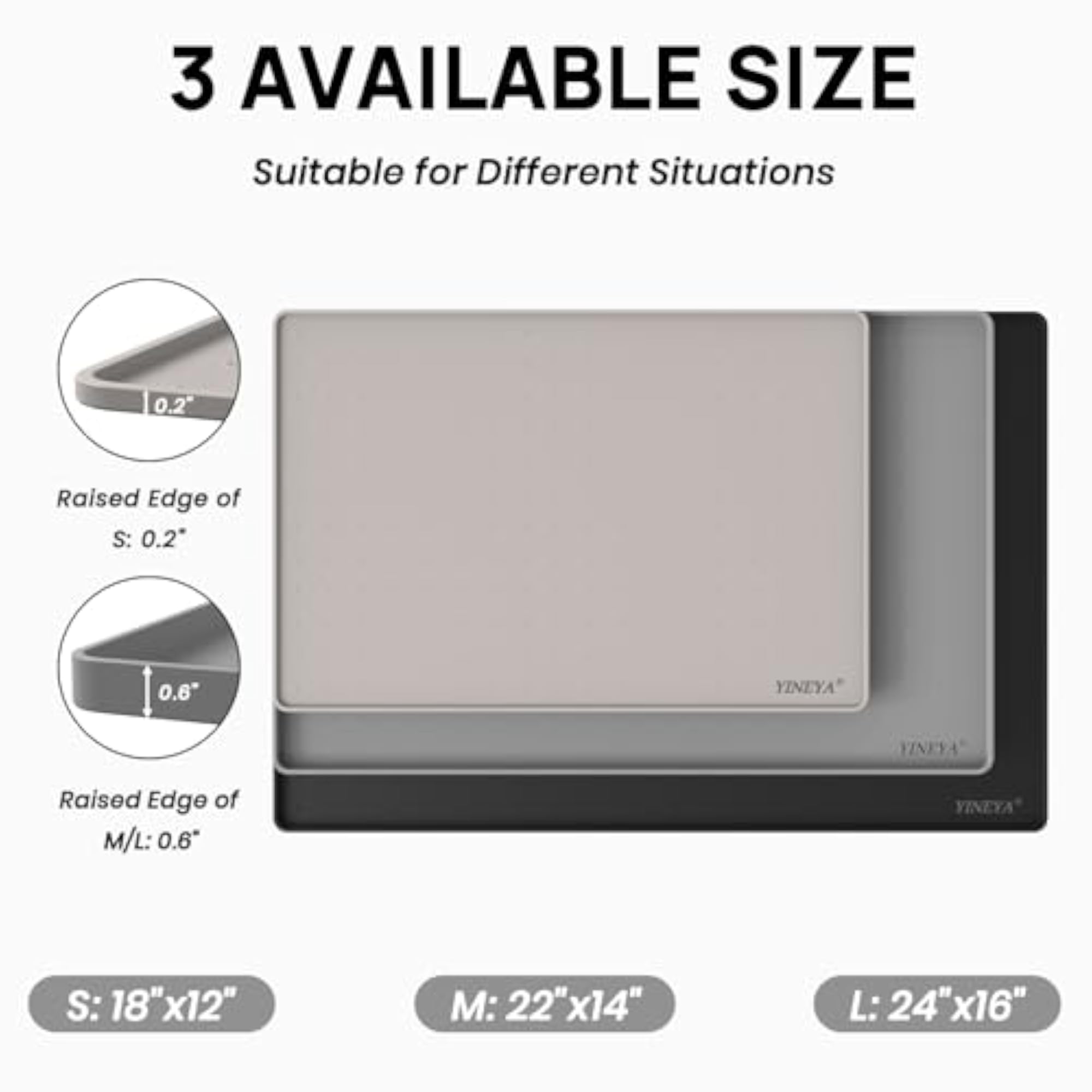 Silicone Under Sink Mat, Waterproof Kitchen Liner