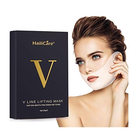 Máscara V Line, HailiCare 6 Pcs Mascarilla Reafirmante Facial, 4D Cara Doble Con Forma V Oreja Colgada Pasta Hidrogel Máscara, Mascarilla hidratante reafirmante de contorno