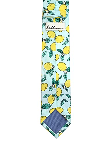 Image of BELLUNO Men's Cotton Floral Skinny Tie, 2.5 inch Width, with Gift Box