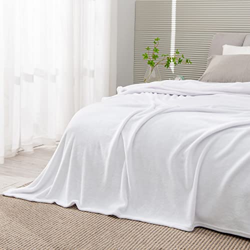 Image of BEDELITE Fleece Blanket King Size Blankets for Bed, Luxury Plush Cozy Fuzzy Blanket 108x90 inches, Super Soft Warm Lightweight Throw Blanket All Seasons Suitable, White