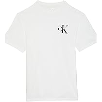 Calvin Klein Uomo T-Shirt Maniche Corte Left Chest Logo Tee Slim Fit, Bianco (Bright White), XS
