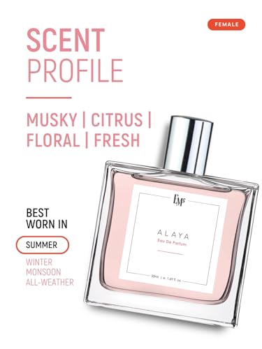 Image of EM5 Alaya Perfume for Women | Musky Citrus Floral Fresh Fragrance | Unisex Eau de Parfum Spray | Luxury Gift for Her | 50ml