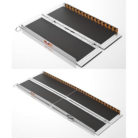 FACHNUO 3 & 7FT Portable Wheelchair Ramp Non-Skid Aluminum Handicap Ramps with Handle 31.3'' Wide 800LBS Capacity Wheel Chair Ramp Scooter Ramps for Home, Steps, Stairs, Entry, Threshold, Doorway Cover