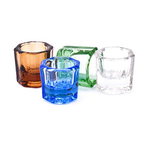 Mix Glass Dappen Dish 4 Pcs Octagon Cup Equipment Mixing Cup Container (Random Color)