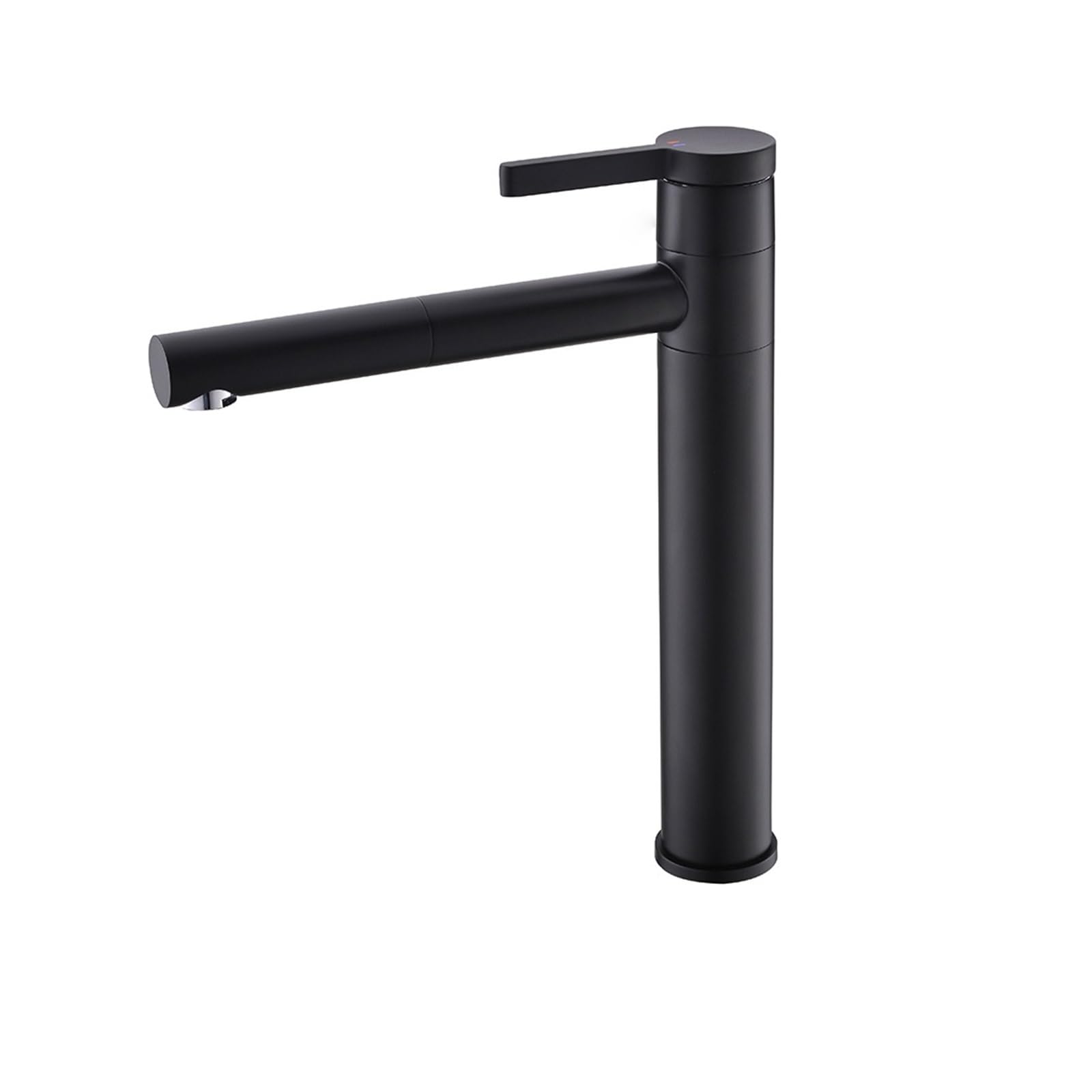 Basin Faucets Brass Bathroom Faucet Vessel Sinks Mixer Vanity Tap Swivel Spout Deck Mounted White Color Washbasin Faucet(High-Black,G3/8)