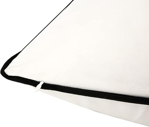 Miniatura 6 de THE-TINOART Fundas de almohada cuadradas de terciopelo blanco sólido y negro de 22 x 22 pulgadas, fundas de cojín decorativas suaves para sofá,