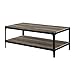 Walker Edison Declan Urban Industrial Angle Iron and Wood Coffee Table, 46 inch, Grey Wash