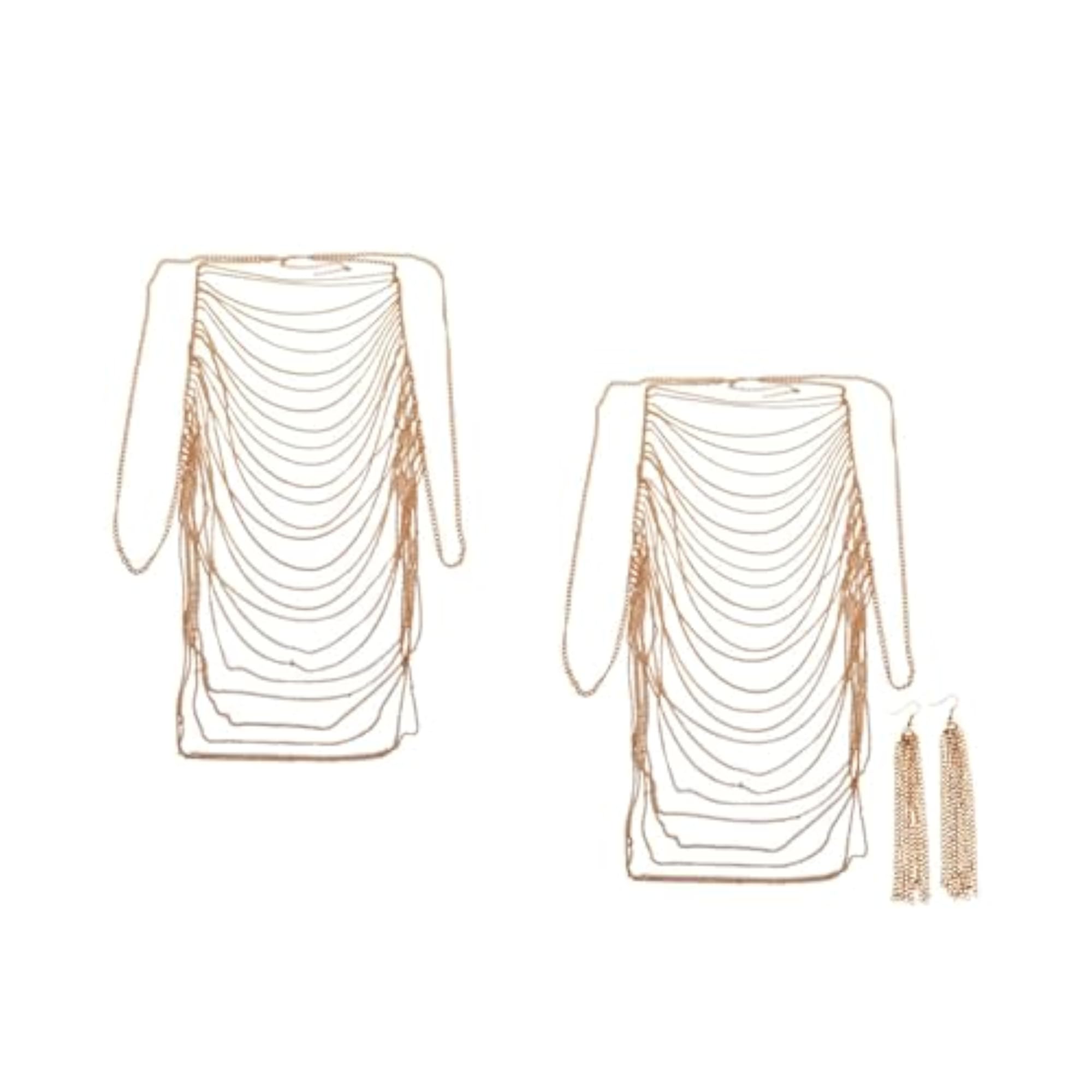 Women's Multi Layer Body Chain Harness, Fashion Accessory