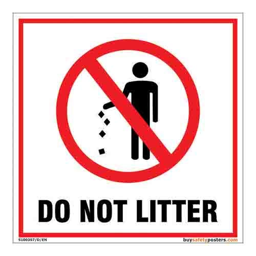Do Not Litter Sign In English - Sunboard - (Square, 8 inch X 8 inch, Multicolor)-image-3