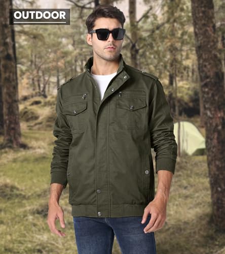 Eklentson CAFBAEK-122-GREEN-S Men'S Casual Long Sleeve Full Zip Jacket thumb #2