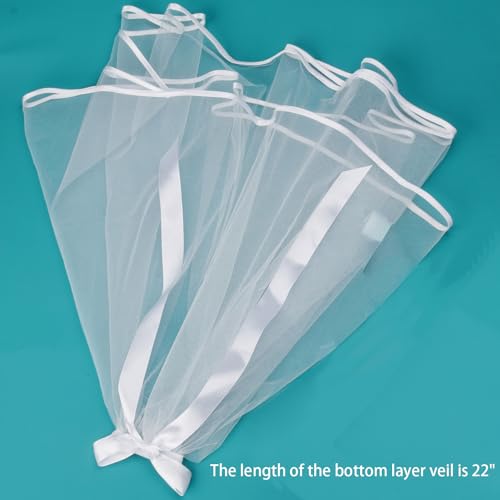 DDazzling Girl's White First Communion Gloves and Holy 1st Communion Veil Girls' Holy Ceremony,One Size4