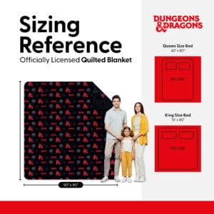 Image of Northwest Dungeons & Dragons NAT D20 Full /Queen Quilted Blanket, Comfy Throw, Soft Lightweight Bedding for Bed, or Couch, 90 x 90 inches