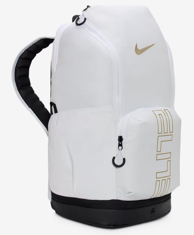 Nike Varsity Elite Backpack (32L), White/Black/Metallic Gold, One Size2