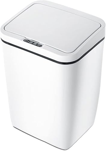 BONAD Basurero de cocina de 12 litros de inducción para dormitorio, sala de estar, baño con tapa, papelera para el hogar, papelera automática