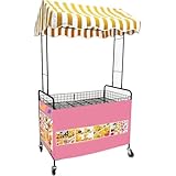 Carritos de Mercado, Carrito de Catering portátil y Plegable de Metal, Expositor de Comida Negro con Ruedas, Ideal para Venta al Aire Libre, Eventos y Fiestas, 110 x 65 cm (43,3 x 25,6 pulga