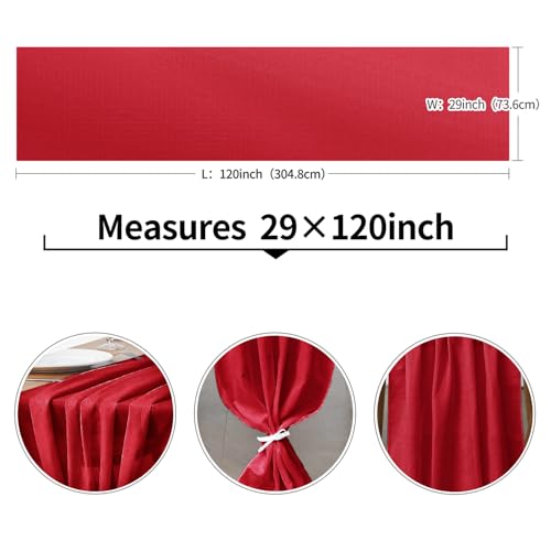 Pufogu 5 Pack 10Ft Red Chiffon Table Runner Sheer 29x120 Inch by Pufogu - Used condition - Image 6
