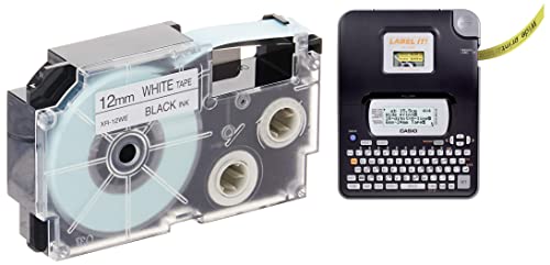 Casio Kl-820 Label Printer (Black) Casio Xr-12We1 Label Printer Tape  (Black And White)