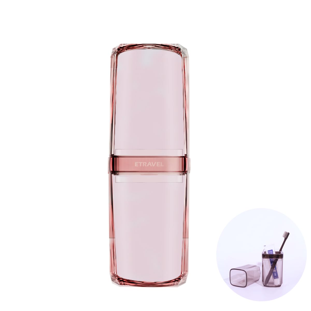 Meijmjia Transparent Pink - Transparent Travel Toothbrush Holder Toothpaste Box Portable Dustproof Antibacterial Home Camping School Toothbrush Box (Transparent Pink)
