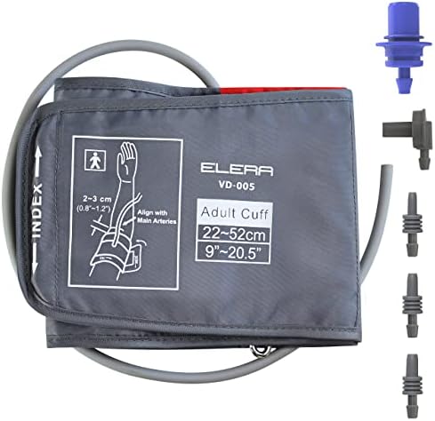 ELERA Extra Large Blood Pressure Cuff (9"-20.5" | 22-52cm) - XL Replacement BP Cuff for Big Arms, Compatible with Omron BP Monitors, Adult Cuff Only - 5 Connectors