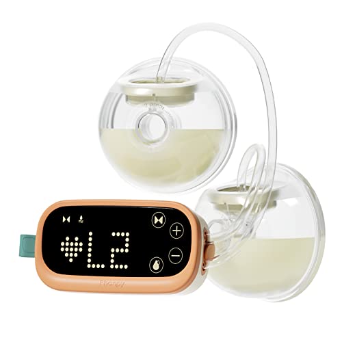 Image of Phanpy Hands-Free Breast Pump E-Shine, Anti-Backflow Design, Smart LED Display with Various Emojis and Memory Function, Low Noise, 4 Modes 8 Levels Portable Wearable Breast Pump, 24mm&20mm Flange