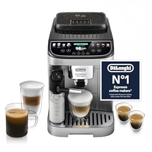De'Longhi Magnifica Evo Next ECAM310.80.SB, Automatic Coffee Machine With Automatic Milk Frother, Bean To Cup Coffee and Cappuccino Machine with Intuitive Touch Display, Silver/Black