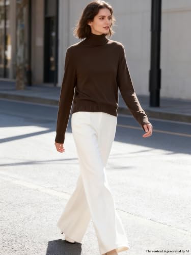 Image of SANGTREE Women's Turtleneck Sweaters Long Sleeve Pullover Tops | Breathable Lightweight Fabric| Fall Winter Fashion Outfits| Perfect for Daily,Office,Vacations,Holiday,Family Gatherings Etc.