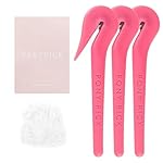 THE PONY PICK Hair Elastic Rubber Bands Cutter Tool – Easy To Use, Pain Free, No Hair Damage – Ponytail Cutter Tool for Kids & Toddlers (3 Packs of Pony Pick & 50 Clear Hair Elastics)