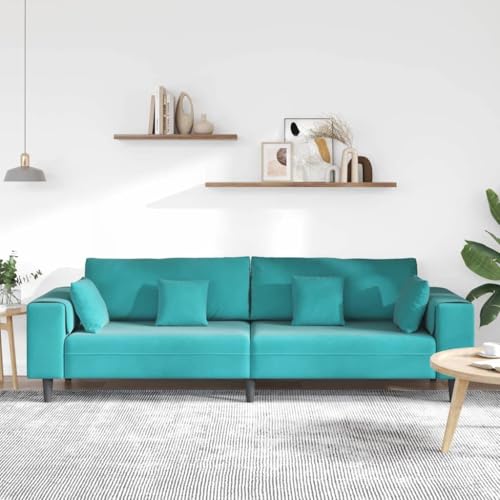 Sofá turquesa amplio de 250 cm para renovar el salón con confort 4