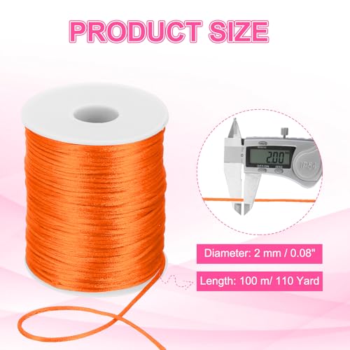 Fil nylon cordon satiné orange pour création de bijoux et artisanat macramé - 3