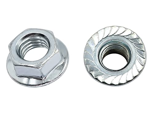 LBY 15pcs Hex Flange Nut, 1/2-13 Thread Serrated Flange Hex Lock Nuts, Carbon Steel, Galvanized, Silver