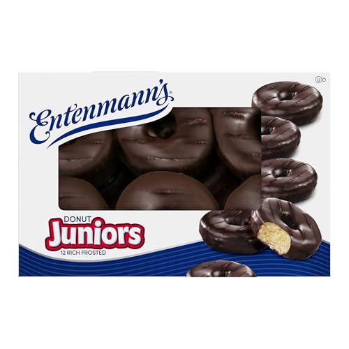 Entenmann's Rich Frosted Donut Juniors, 12 count, (1.17 oz each), Chocolate Donuts, 14 oz Box