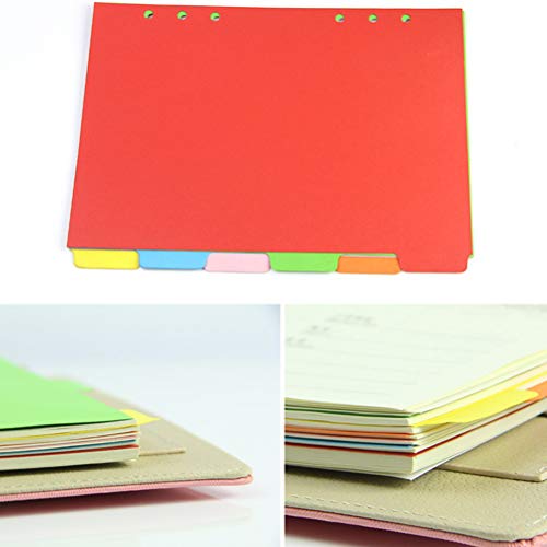 TOYANDONA 6 divisórias de abas A5 coloridas criativas 6 furos, preenchedor de índice, páginas classi
