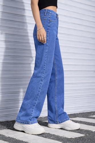 Image of ADBUCKS Stretchable Denim Fabric High Rise Straight Fit Jeans for Girls