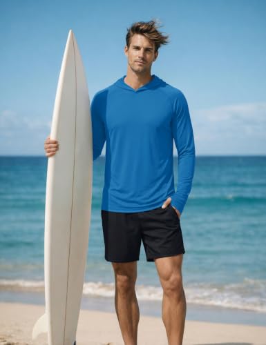 Image of KEFITEVD Men's Sun Hoodie Long Sleeve Fishing UPF 50+ SPF Quick Dry Shirts