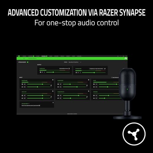 Image of Razer Seiren V3 Mini USB Microphone: Condenser Mic - Supercardioid Pickup - Tap-to-Mute Sensor w / LED Indicator - Shock Absorber - Ultra Compact - PC, Discord, OBS Studio, XSplit - Black (Renewed)