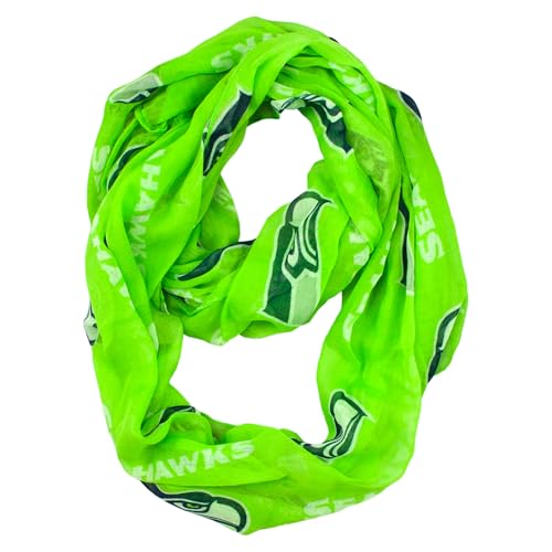 Littlearth NFL Seattle Seahawks Sheer Infinity Scarf Team Color 70 x 25