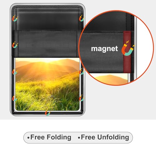 Image of RV Door Window Shade Cover - Magnetic RV Blackout Window Cover with UV Protection and Privacy Features (25 * 16 in) Foldable Magnet Design, Waterproof Fabric (Black, 2 Pack (25 inchL x 16 inchW))