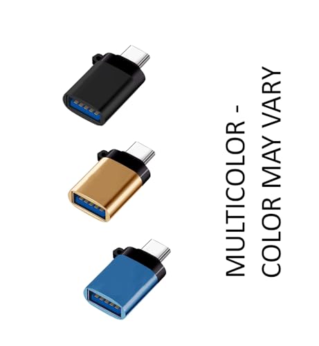 Image of OTG Type C, USB to Type C, Type C to USB Connector Compatible with All Type C Devices (Multicolor)