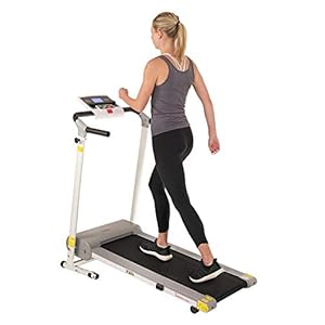 Sunny Health & Fitness Smart Foldable Exercise Running Walking Treadmill, Easy Assembly, LCD Performance Monitor, Device Holder, Optional SunnyFit® App Enhanced Connectivity