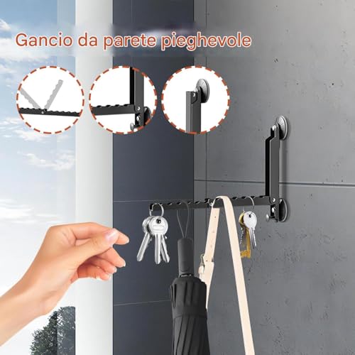 Ganchos de pared plegables de acero inoxidable portátiles como perchero multiusos 7
